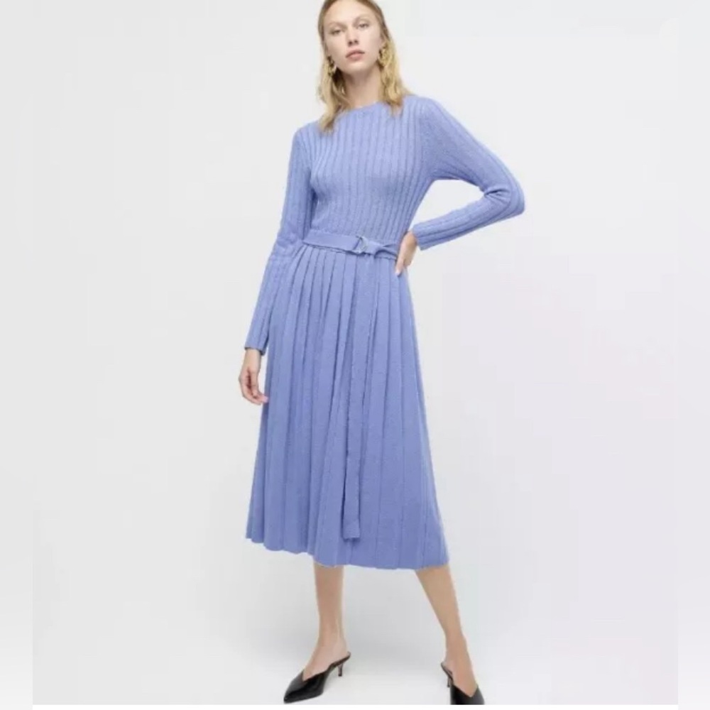 JCrew Black Label Belted Sweater Dress in Charcoal Gray, Size S